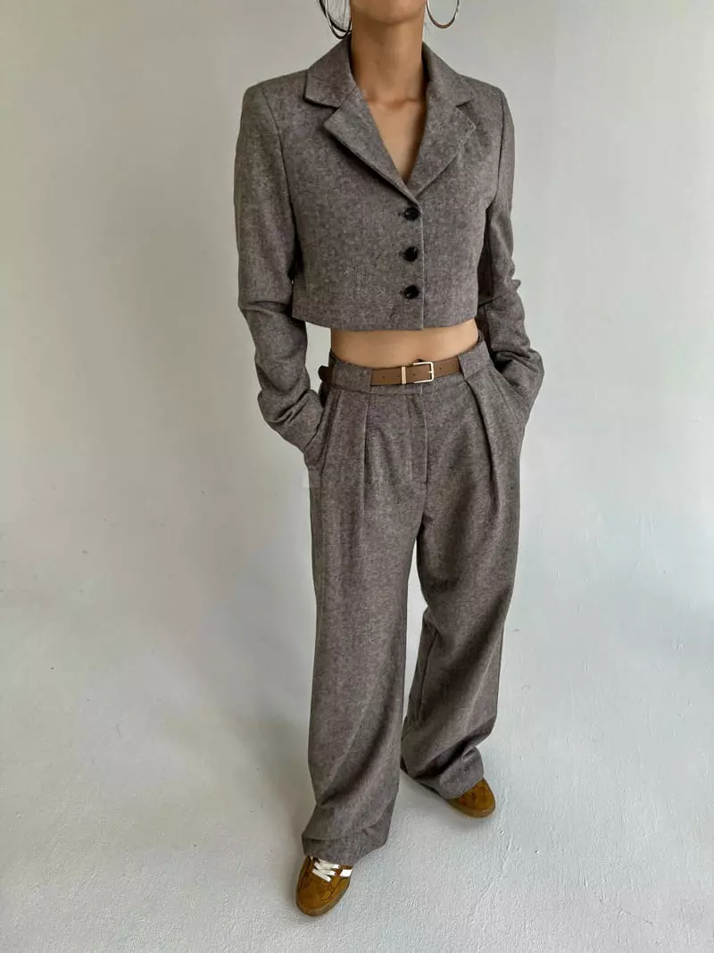 Pb - Korean Women Fashion - #momslook - Home Spun Crop Jacket - 6