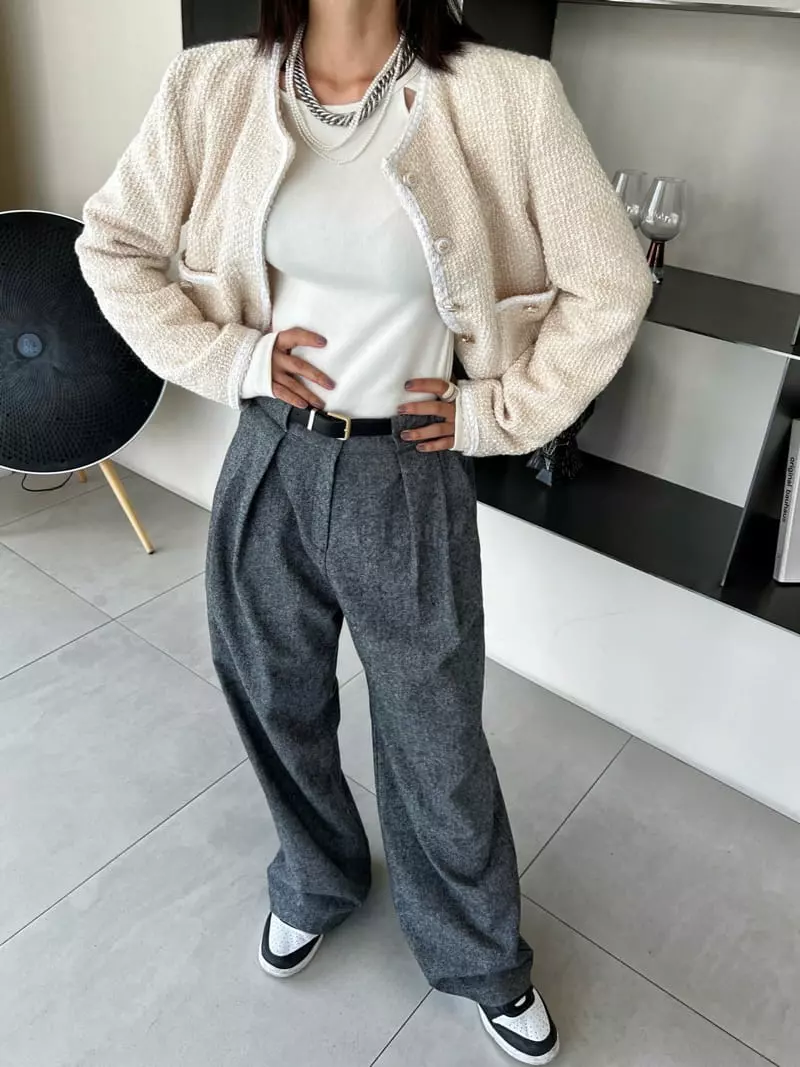 Pb - Korean Women Fashion - #momslook - Twid Padding Jacket - 3