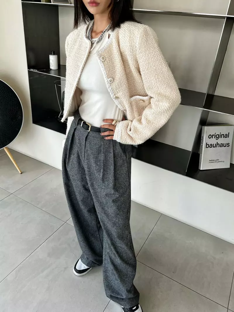Pb - Korean Women Fashion - #momslook - Twid Padding Jacket - 5