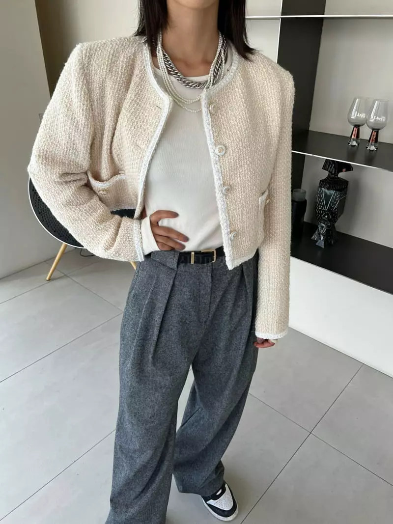 Pb - Korean Women Fashion - #momslook - Twid Padding Jacket - 7