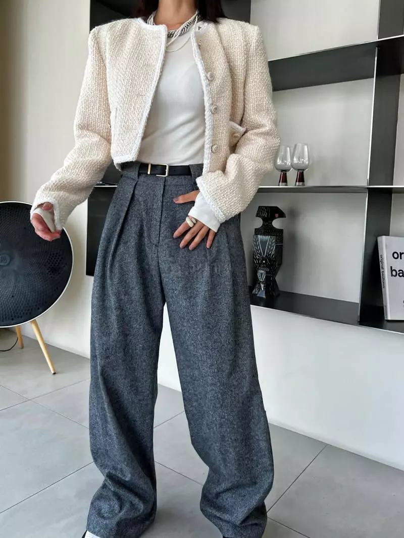 Pb - Korean Women Fashion - #momslook - Twid Padding Jacket - 9