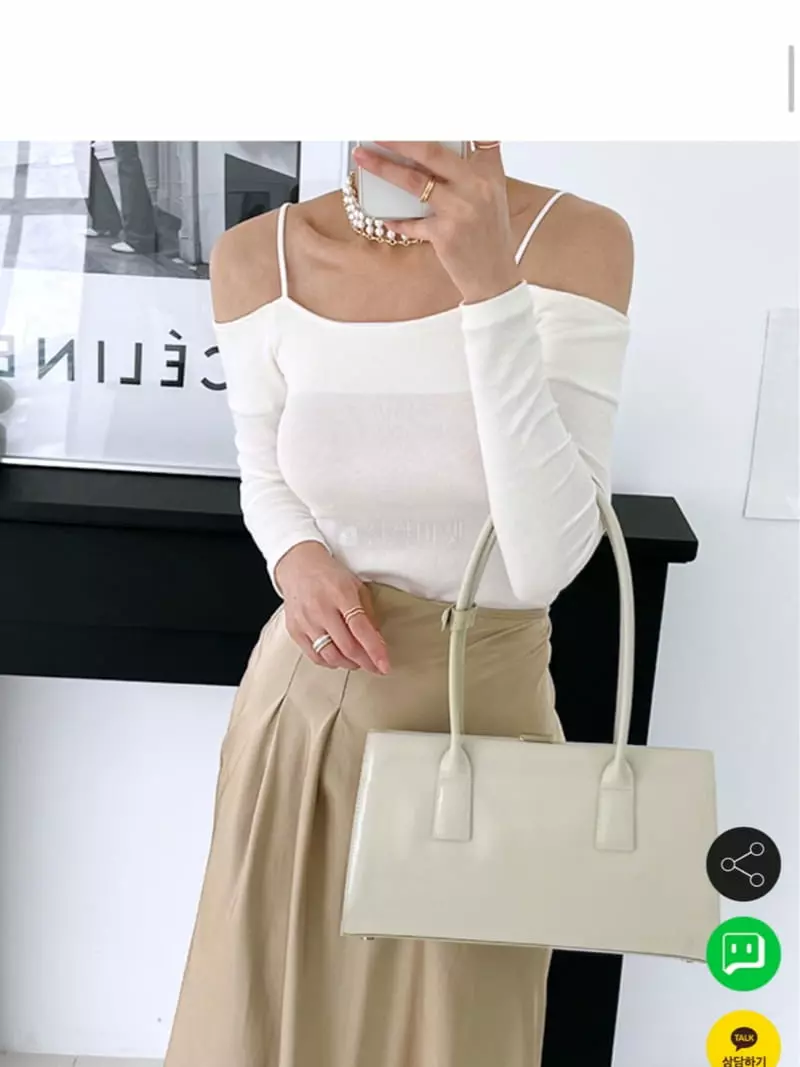 Pb - Korean Women Fashion - #momslook - Off Shoulder String Tee - 6