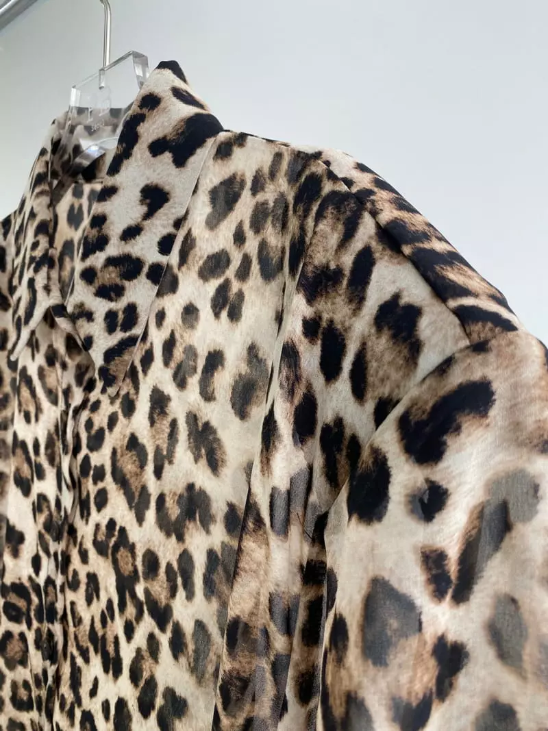 Pb - Korean Women Fashion - #momslook - V Leopard Blouse - 12