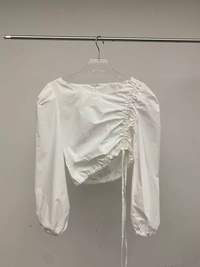 Pb - Korean Women Fashion - #momslook - Boat Neck Puff Blouse - 11