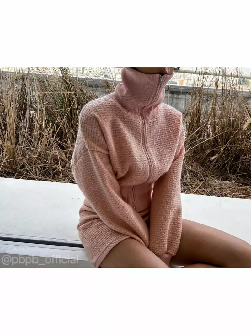 Pb - Korean Women Fashion - #momslook - Rip Knit Zip-up - 8