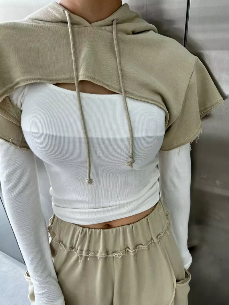 Pb - Korean Women Fashion - #restrostyle - Off Shoulder String Tee - 12