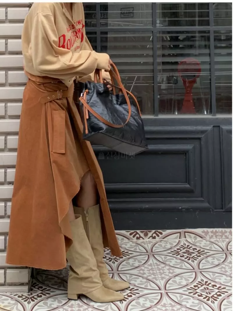 Pb - Korean Women Fashion - #romanticstyle - Suede Buckle Skirt - 11