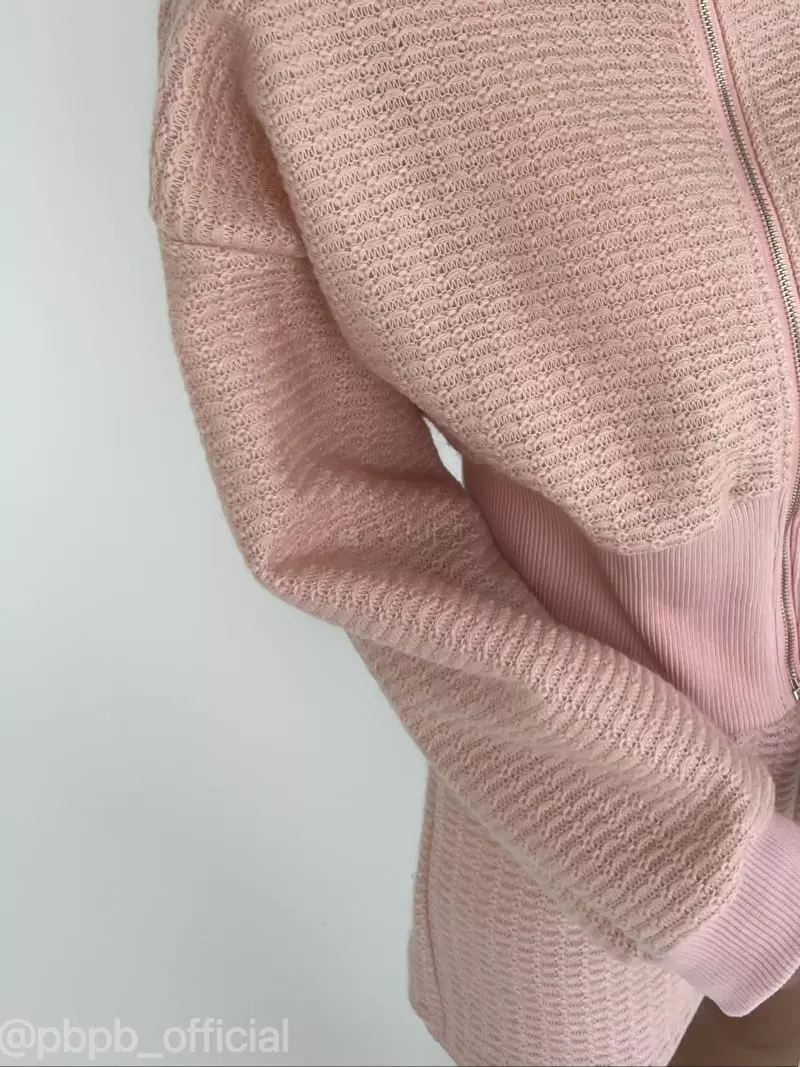 Pb - Korean Women Fashion - #restrostyle - Rip Knit Zip-up - 4