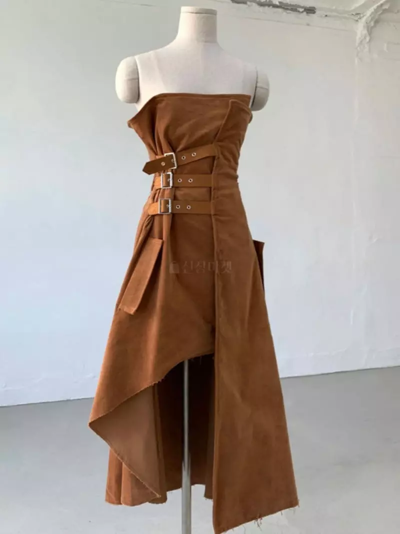 Pb - Korean Women Fashion - #shopsmall - Suede Buckle Skirt - 12