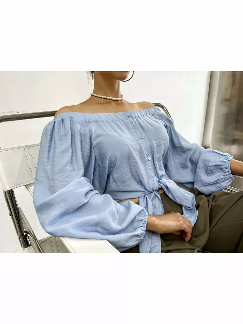 Pb - Korean Women Fashion - #vintageinspired - Open Shinning Blouse - 10