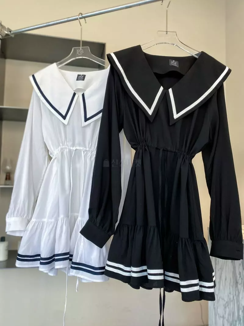 Pb - Korean Women Fashion - #vintageinspired - Sailor One-piece - 5