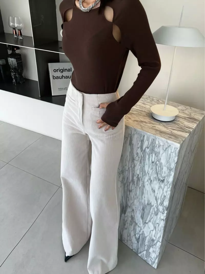 Pb - Korean Women Fashion - #vintageinspired - Modal Slit Tee - 2