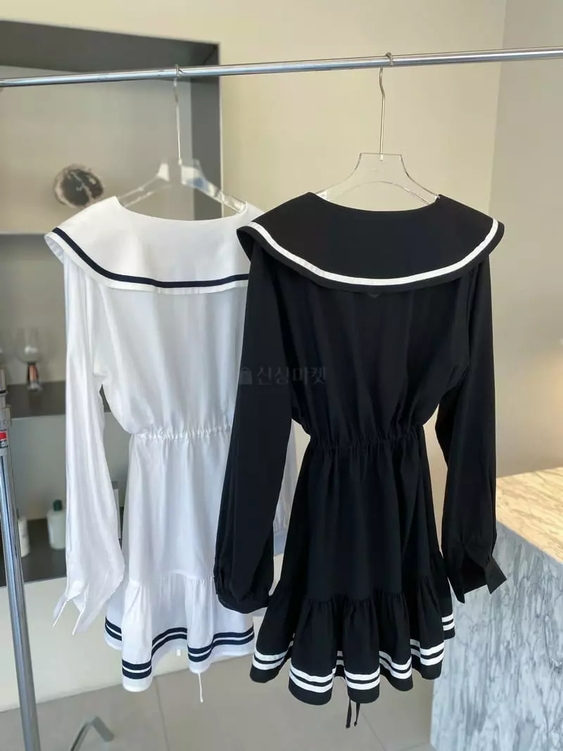 Pb - Korean Women Fashion - #vintagekidsstyle - Sailor One-piece - 6