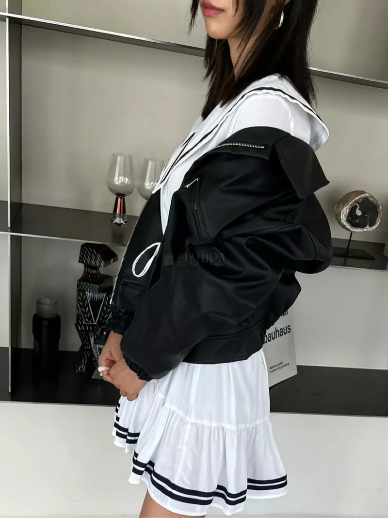 Pb - Korean Women Fashion - #womensfashion - Leather Jacket - 3