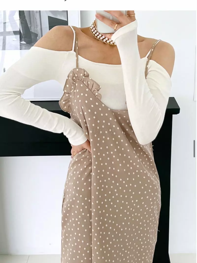 Pb - Korean Women Fashion - #womensfashion - Ruffle Dot One-piece - 2