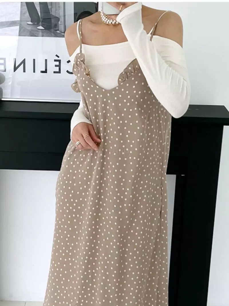 Pb - Korean Women Fashion - #womensfashion - Ruffle Dot One-piece - 6