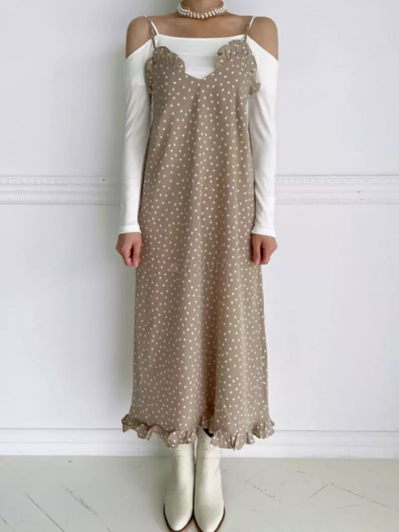 Pb - Korean Women Fashion - #womensfashion - Ruffle Dot One-piece - 8