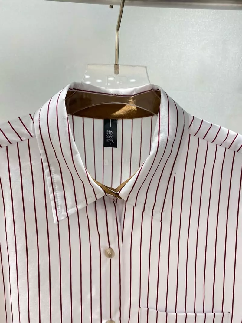 Pb - Korean Women Fashion - #womensfashion - Stripes Embroidery Shirt - 10