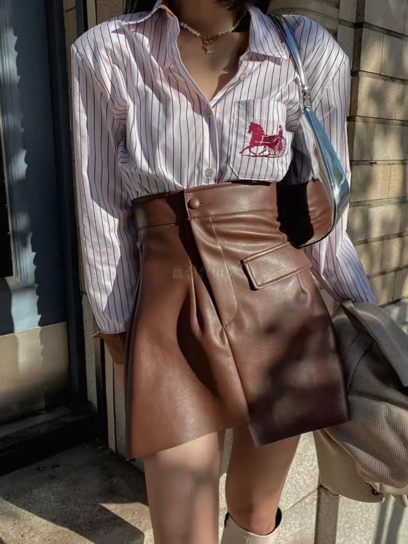 Pb - Korean Women Fashion - #womensfashion - Stripes Embroidery Shirt - 12