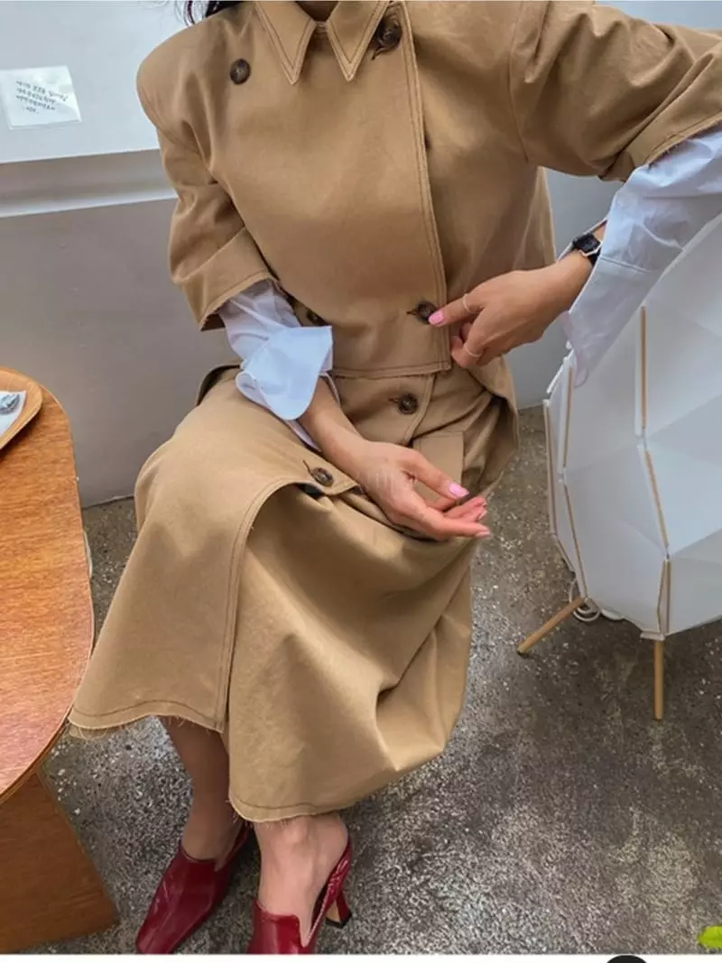 Pb - Korean Women Fashion - #womensfashion - M Stitch Trench Jacket