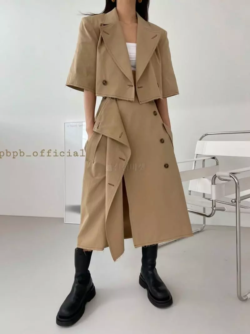 Pb - Korean Women Fashion - #momslook - M Stitch Trench Skirt - 4