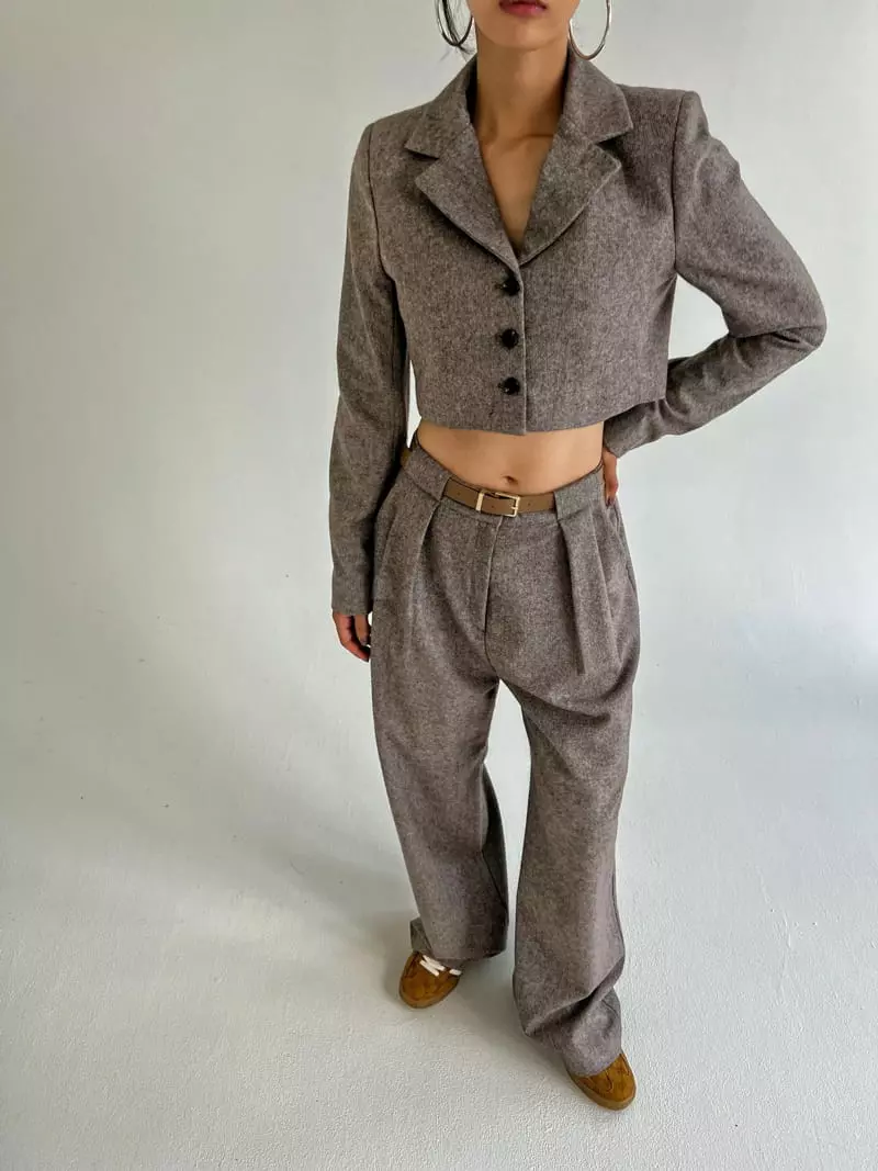 Pb - Korean Women Fashion - #womensfashion - Home Spun Crop Jacket
