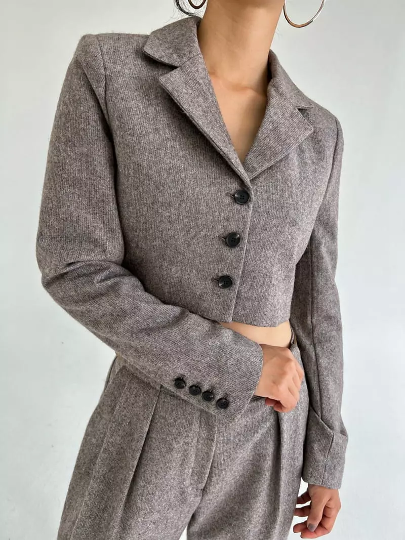 Pb - Korean Women Fashion - #womensfashion - Home Spun Crop Jacket - 3