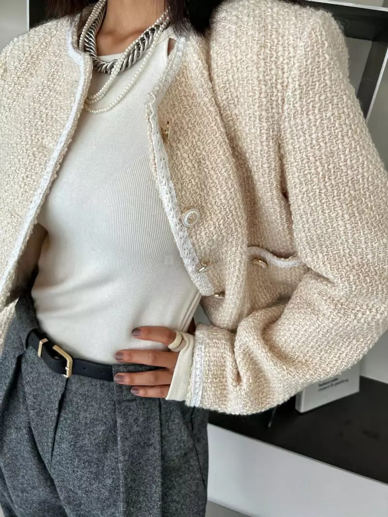 Pb - Korean Women Fashion - #momslook - Twid Padding Jacket - 4