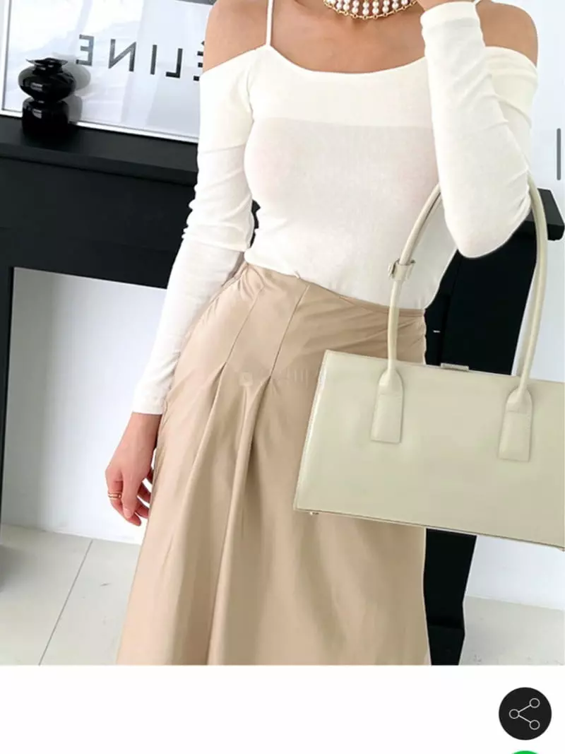 Pb - Korean Women Fashion - #womensfashion - Off Shoulder String Tee - 2