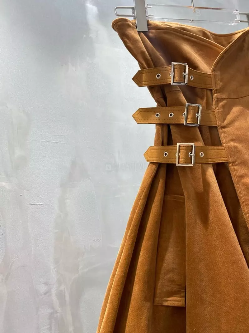 Pb - Korean Women Fashion - #womensfashion - Suede Buckle Skirt - 6