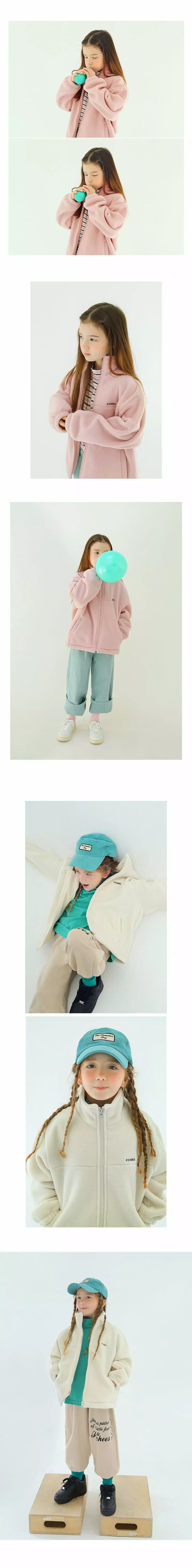 Peach-Cream - Korean Children Fashion - #childrensboutique - Seller Fleece Zip-up - 3