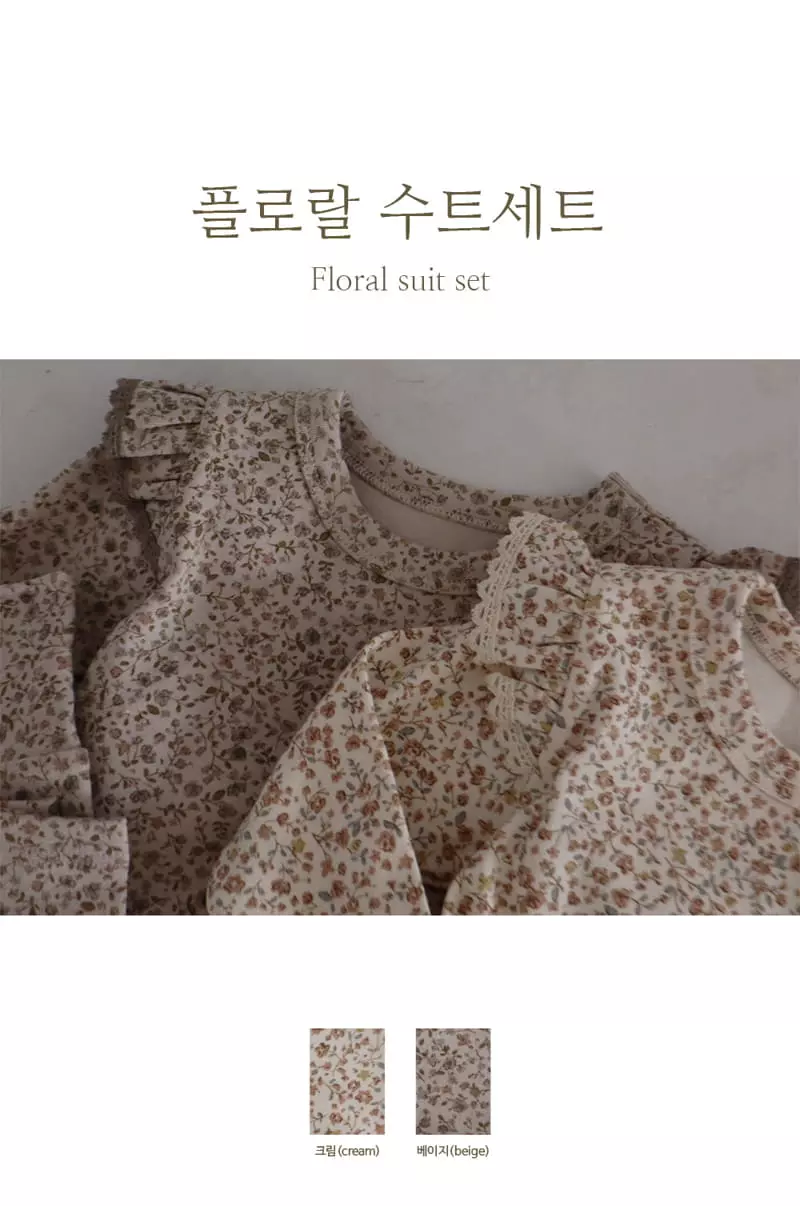 Peekaboo - Korean Baby Fashion - #babyboutique - Floral Bodysuit Set