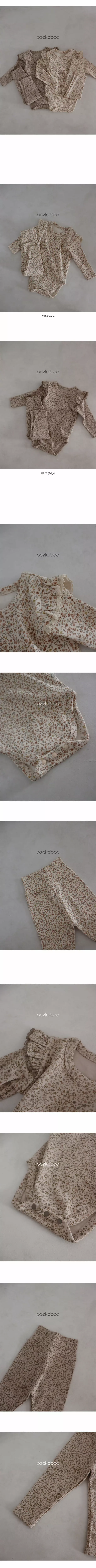 Peekaboo - Korean Baby Fashion - #babyclothing - Floral Bodysuit Set - 4