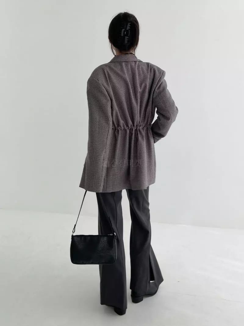 Pic - Korean Women Fashion - #momslook - String Check Jacket - 6