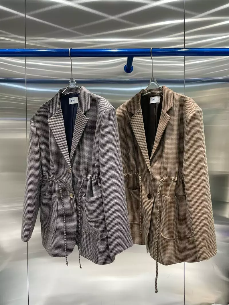 Pic - Korean Women Fashion - #momslook - String Check Jacket - 8