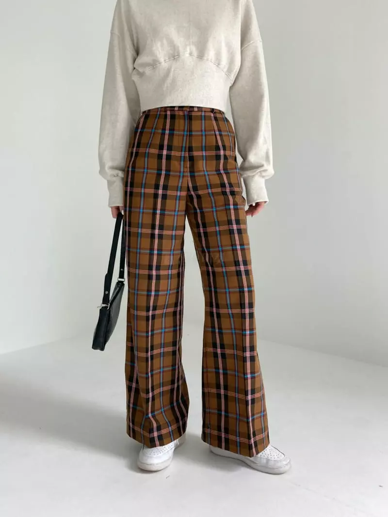 Pic - Korean Women Fashion - #momslook - Daddy Check Pants - 5