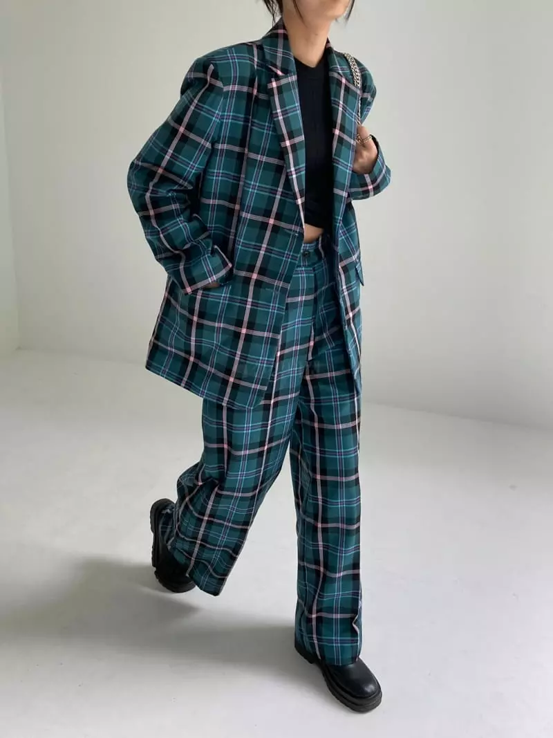Pic - Korean Women Fashion - #momslook - Daddy Check Jacket - 3