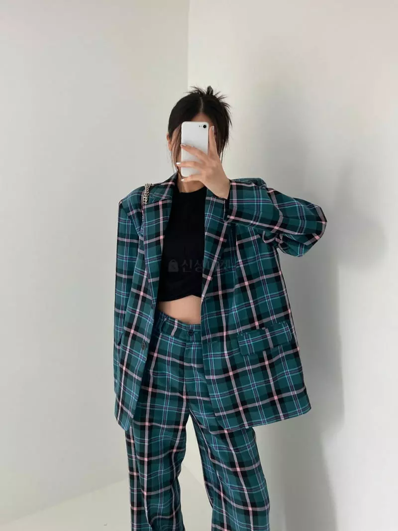 Pic - Korean Women Fashion - #momslook - Daddy Check Jacket - 5