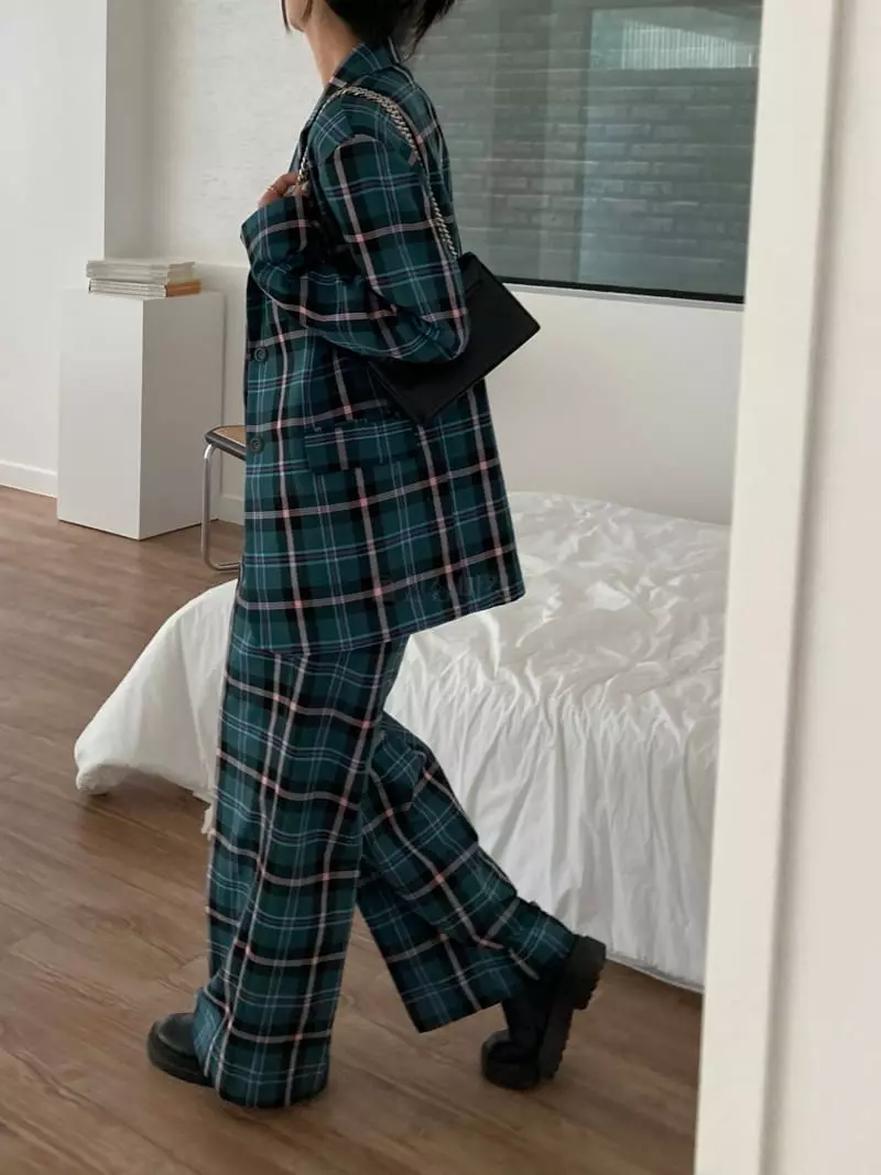 Pic - Korean Women Fashion - #pursuepretty - Daddy Check Jacket - 9