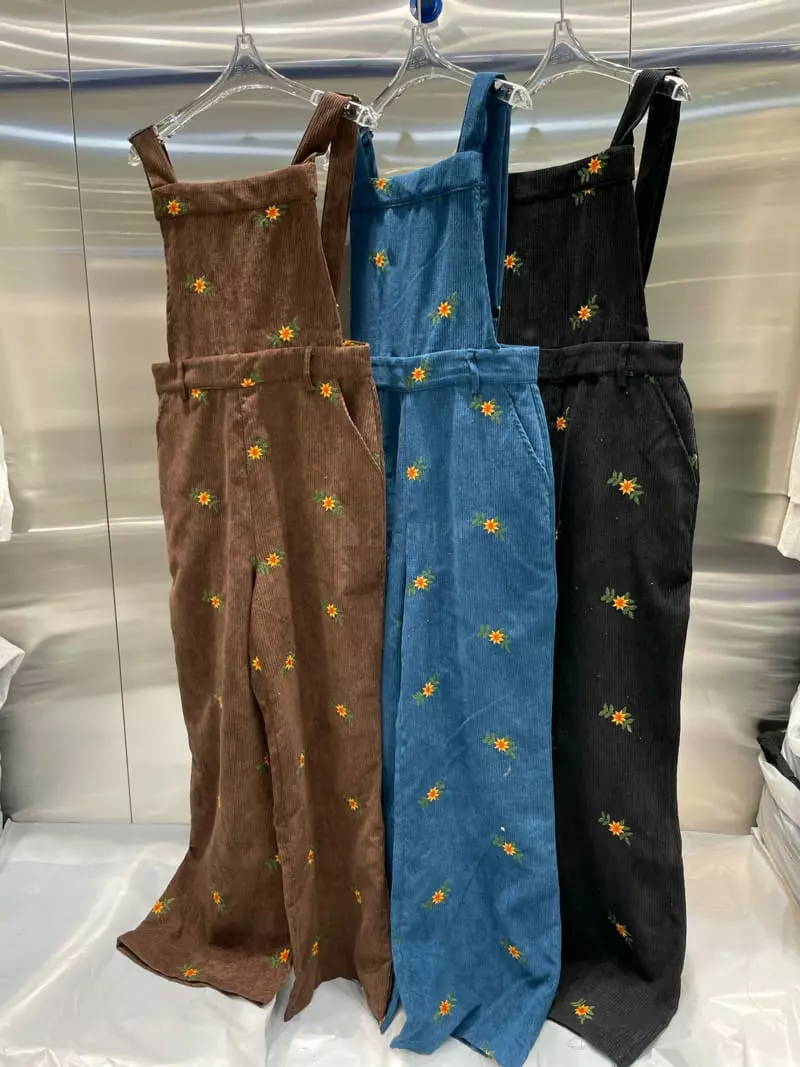 Pic - Korean Women Fashion - #restrostyle - Flower Overalls - 5