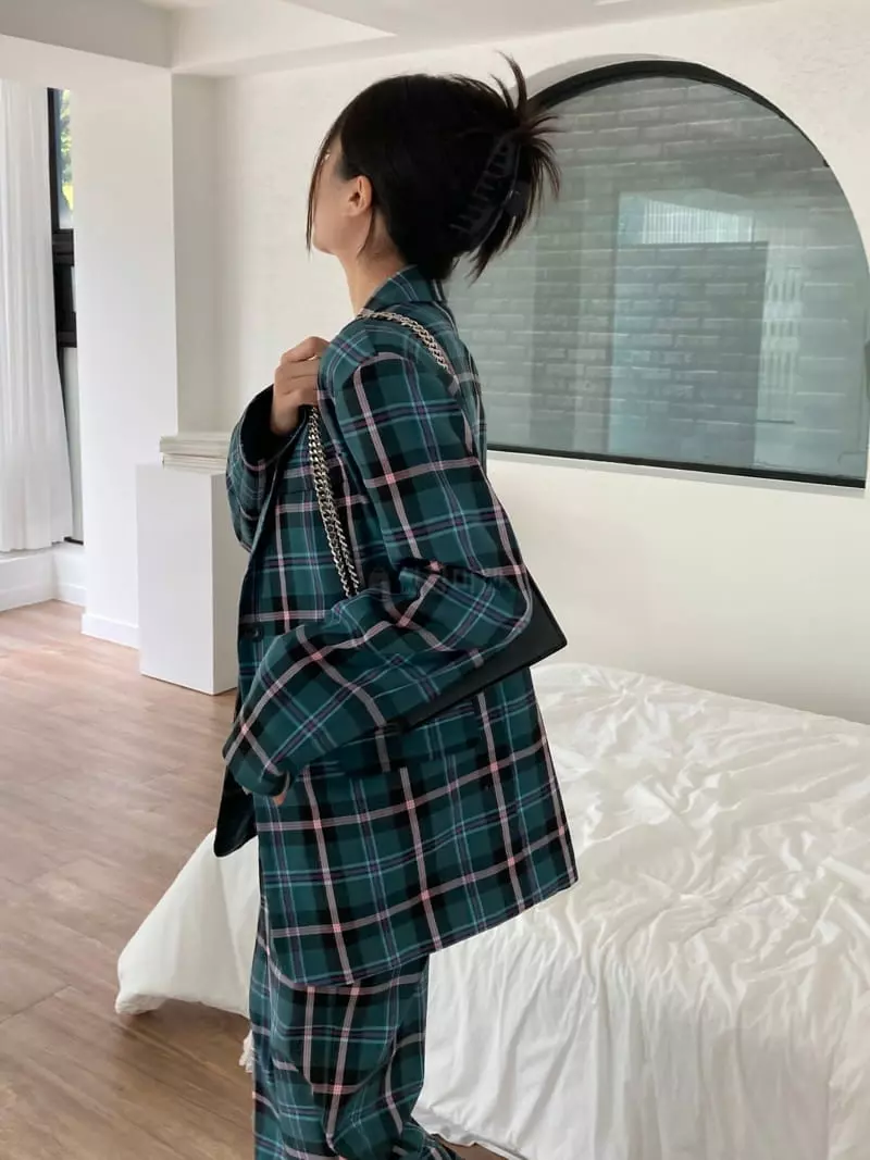 Pic - Korean Women Fashion - #restrostyle - Daddy Check Jacket - 10