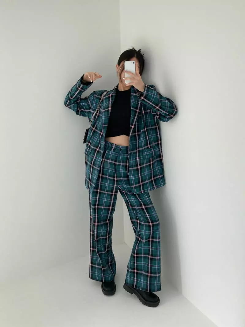 Pic - Korean Women Fashion - #romanticstyle - Daddy Check Pants - 12