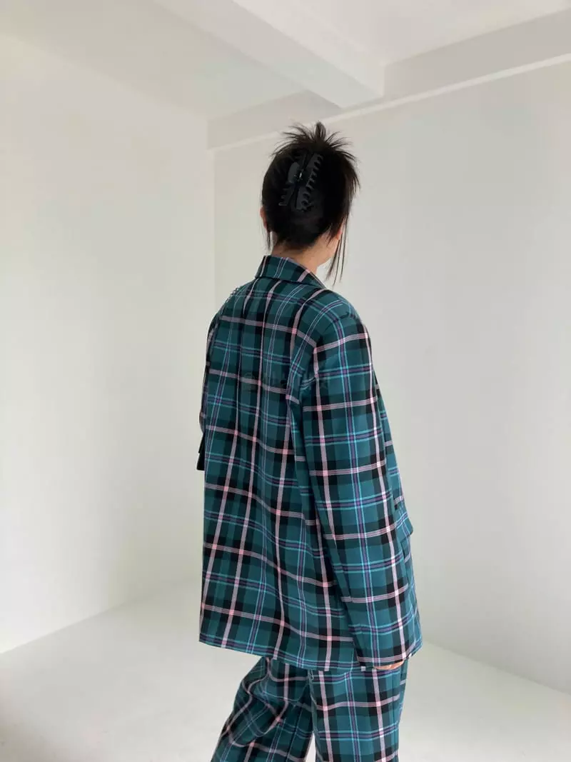 Pic - Korean Women Fashion - #romanticstyle - Daddy Check Jacket - 11