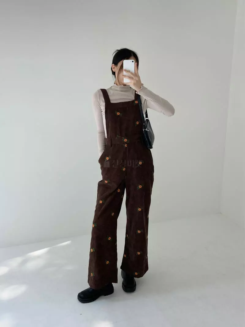 Pic - Korean Women Fashion - #vintagekidsstyle - Flower Overalls - 3