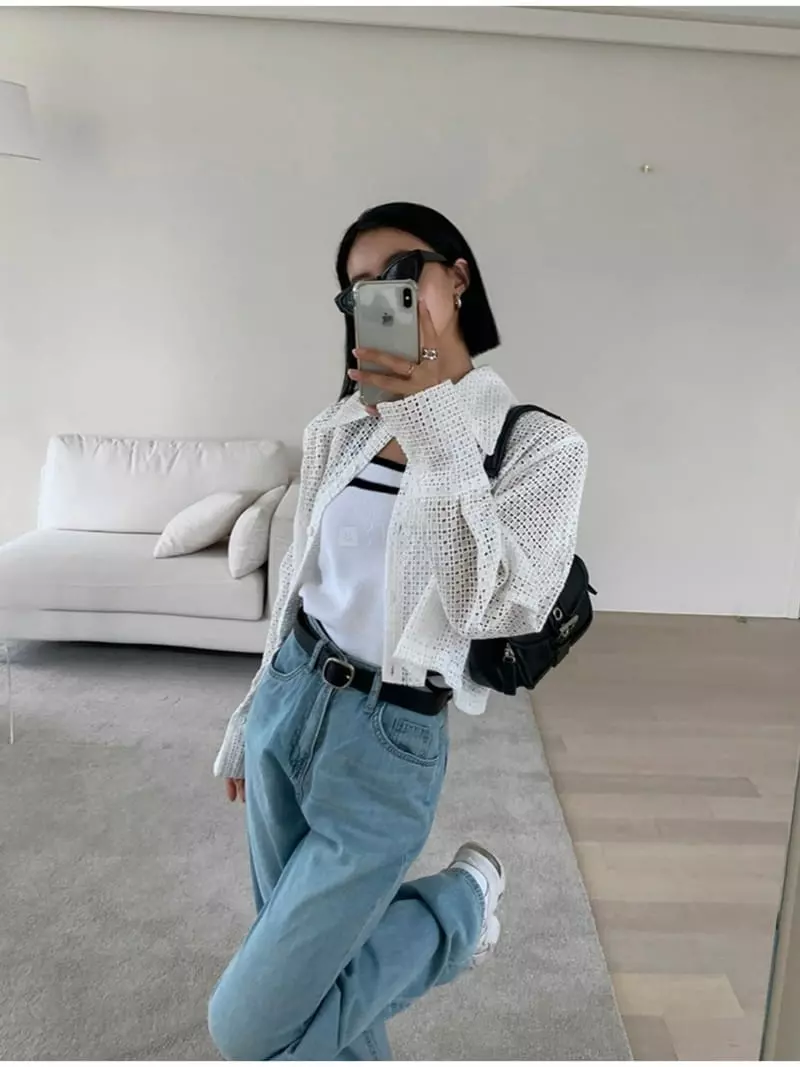 Pic - Korean Women Fashion - #vintagekidsstyle - Punching Embroidery Shirt - 2