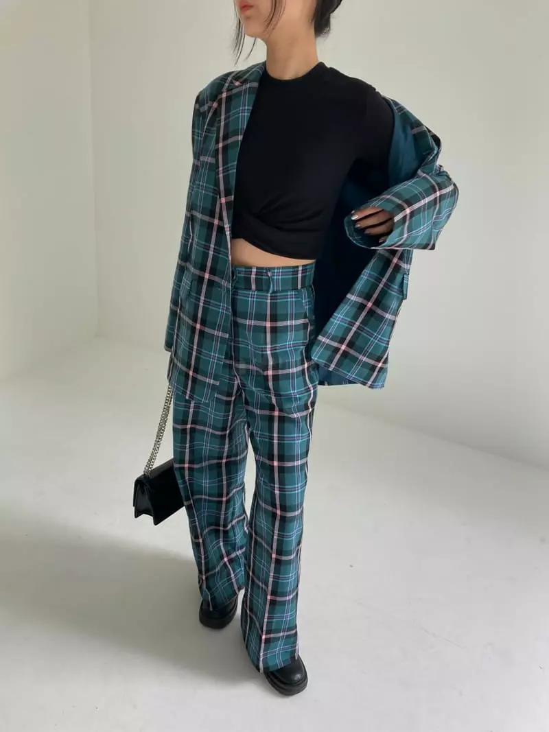 Pic - Korean Women Fashion - #vintagekidsstyle - Daddy Check Pants - 9