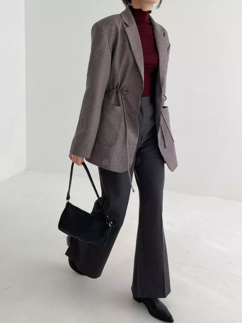 Pic - Korean Women Fashion - #womensfashion - String Check Jacket
