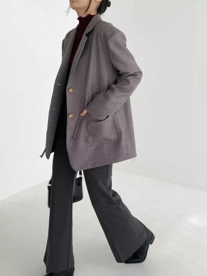 Pic - Korean Women Fashion - #womensfashion - String Check Jacket - 3