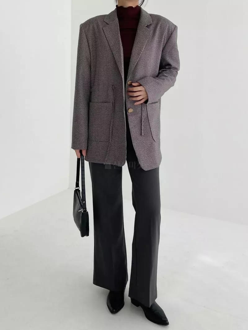 Pic - Korean Women Fashion - #womensfashion - String Check Jacket - 5