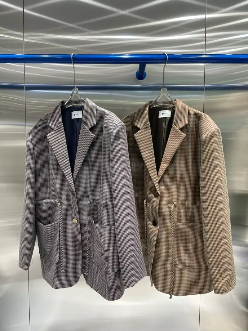 Pic - Korean Women Fashion - #womensfashion - String Check Jacket - 9